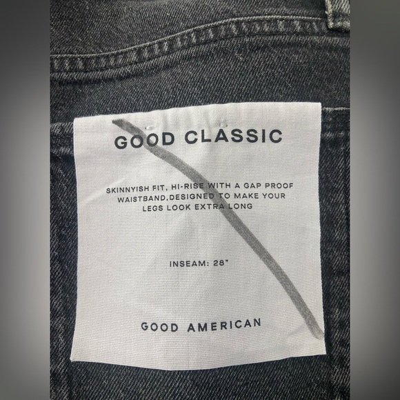 Good American GOOD CLASSIC JEANS GCTP602BT BLACK159 Sz 6/28 - Picture 7 of 12